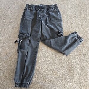 Telepatia Muted Gray Cargo Joggers Juniors Size 17/33 Y2K 90s Skater Streetwear